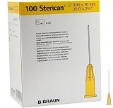 BBraun Sterican Игла инъекционная Стерикан 20G (0,90 х 70 мм), 100 штук