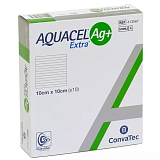 Convatec Aquacel Ag+ Extra Повязка Аквасель Экстра Плюс с серебром и ус волокном Гидрофайбер,10x10см