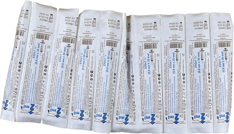 SFM Шприцы трехкомпонентные 2 мл с иглой 23G (0,60 x 30 мм), Люэр, 100 штук. Фото N4 SFM Шприцы трехкомпонентные 2 мл с иглой 23G (0,60 x 30 мм), Люэр, 100 штук. Фото N4