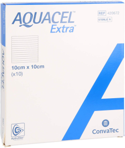 Convatec Aquacel Extra Повязка Аквасель Экстра с усиленным волокном Гидрофайбер, 10х10 см. Фото N3