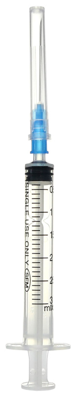 SFM Шприцы трехкомпонентные 3 мл с иглой 23G (0,60 x 30 мм), Люэр, 100 штук. Фото N2 SFM Шприцы трехкомпонентные 3 мл с иглой 23G (0,60 x 30 мм), Люэр, 100 штук. Фото N2