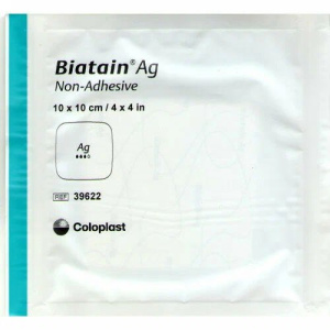 Coloplast Biatain Ag Повязка губчатая неадгезивная с серебром Биатен АГ, 10 × 10 см, 1 штука. Фото N4
