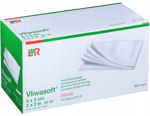 L&R VLIWASOFT Повязка 4-слойная нетканая стерильная Фливасофт, 5х5 см, 2 шт.. Фото N3