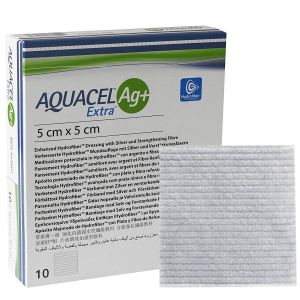 Convatec Aquacel Ag+ Extra Повязка Аквасель Экстра Плюс с серебром и ус волокном Гидрофайбер, 5х5 см. Фото N2