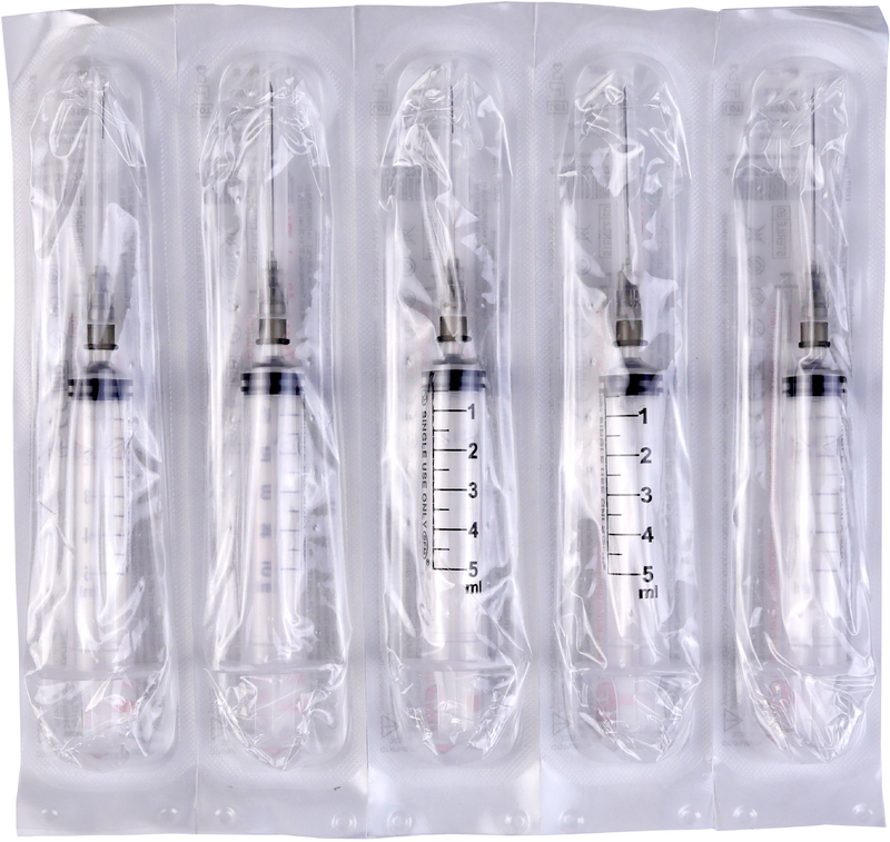 SFM Шприцы трехкомпонентные 5 мл с иглой 22G (0,70 x 40 мм), Люэр, 100 штук. Фото N3 SFM Шприцы трехкомпонентные 5 мл с иглой 22G (0,70 x 40 мм), Люэр, 100 штук. Фото N3