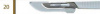 Feather Скальпель одноразовый с пластиковой ручкой стерильный, 20 штук (размер 20, 200130020)