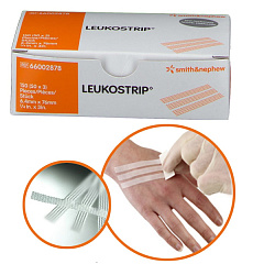 Smith+Nephew LEUKOSTRIP Полоски для бесшовного сведения краев ран ЛЕЙКОСТРИП 6.4х76 мм, 150 штук