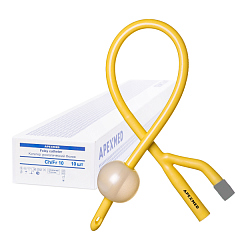 М Apexmed Катетеры Фолея двухходовые силиконизированные латексные CH/Fr 10, 10 штук