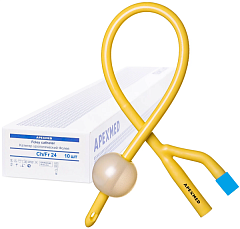 М Apexmed Катетеры Фолея двухходовые силиконизированные латексные CH/Fr 24, 10 штук