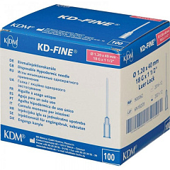 KDM KD-Fine Иглы инъекционные 18G (1,20 x 40 мм), 100 штук