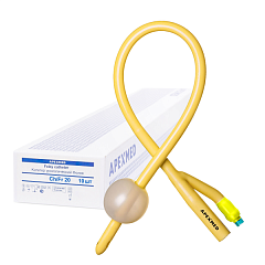 М Apexmed Катетеры Фолея двухходовые силиконизированные латексные CH/Fr 20, 10 штук