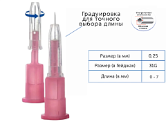 Paramed Иглы инъекционные с изменяемой длиной 31G (0,25 х 0-7 мм), 100 штук