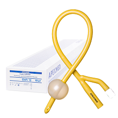 М Apexmed Катетеры Фолея двухходовые силиконизированные латексные CH/Fr 12, 10 штук