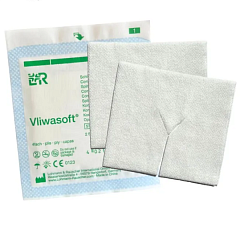 L&R VLIWASOFT Повязка 6-слойная нетканая с Y-образным вырезом стерильная Фливасофт, 10х10 см, 2 шт.