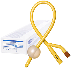 М Apexmed Катетеры Фолея двухходовые силиконизированные латексные CH/Fr 28, 10 штук