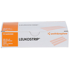Smith+Nephew LEUKOSTRIP Полоски для бесшовного сведения краев ран ЛЕЙКОСТРИП 26х102 мм, 100 штук