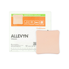 Smith+Nephew ALLEVYN NON ADHESIVE Повязка абсорбирующая водонепроницаемая неадгезив АЛЛЕВИН 5х5 см