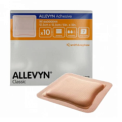 Smith+Nephew ALLEVYN ADHESIVE Повязка абсорбирующая водонепроницаемая адгезивная АЛЛЕВИН 12.5х12.5см