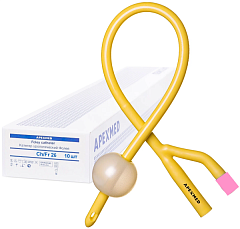 М Apexmed Катетеры Фолея двухходовые силиконизированные латексные CH/Fr 26, 10 штук