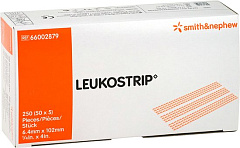 Smith+Nephew LEUKOSTRIP Полоски для бесшовного сведения краев ран ЛЕЙКОСТРИП 6.4х102 см, 250 штук