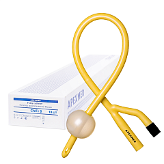 М Apexmed Катетеры Фолея двухходовые силиконизированные латексные CH/Fr 8, 10 штук