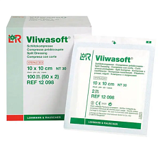 L&R VLIWASOFT Повязка 6-слойная нетканая с Y-образным вырезом стерильная Фливасофт, 10х10 см, 2 шт.