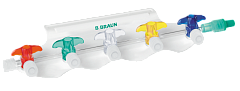 BBraun DISCOFIX Блок из 5 кранов 360° Дискофикс трехходовых инфузионных разноцветных