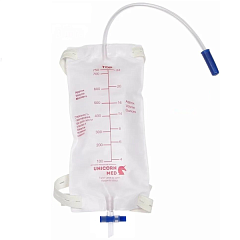 Unicorn Med Мочеприемник ножной с крестообразнымым сливом, ремешками для крепления, 750 мл, 50 см
