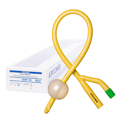 М Apexmed Катетеры Фолея двухходовые силиконизированные латексные CH/Fr 14, 10 штук