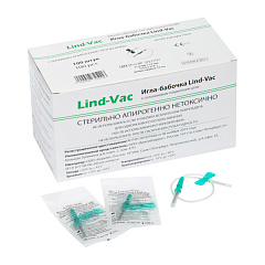 Lind-Vac Иглы-бабочки двусторонние 21G 3/4″ (0.8х19 мм) с удлинителем 19 см и люэр-адаптером, 100 шт