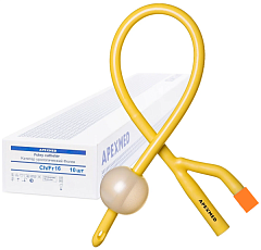 М Apexmed Катетеры Фолея двухходовые силиконизированные латексные CH/Fr 16, 10 штук